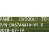 KIT DE TARJETAS PARA TV ELEMENT / MAIN FUENTE 103100060 / CV3553BH-Q42 / D3553BHQ4213.3C3 / E17251-SY / T-CON CV6744A1A-V1.0 / CV500U1-T01 / PANEL T500-V35-DLED / DISPLAY V500HJ1-PE8 / MODELO ELFW5017
